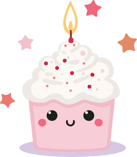 Birthday Cupcake With Stars